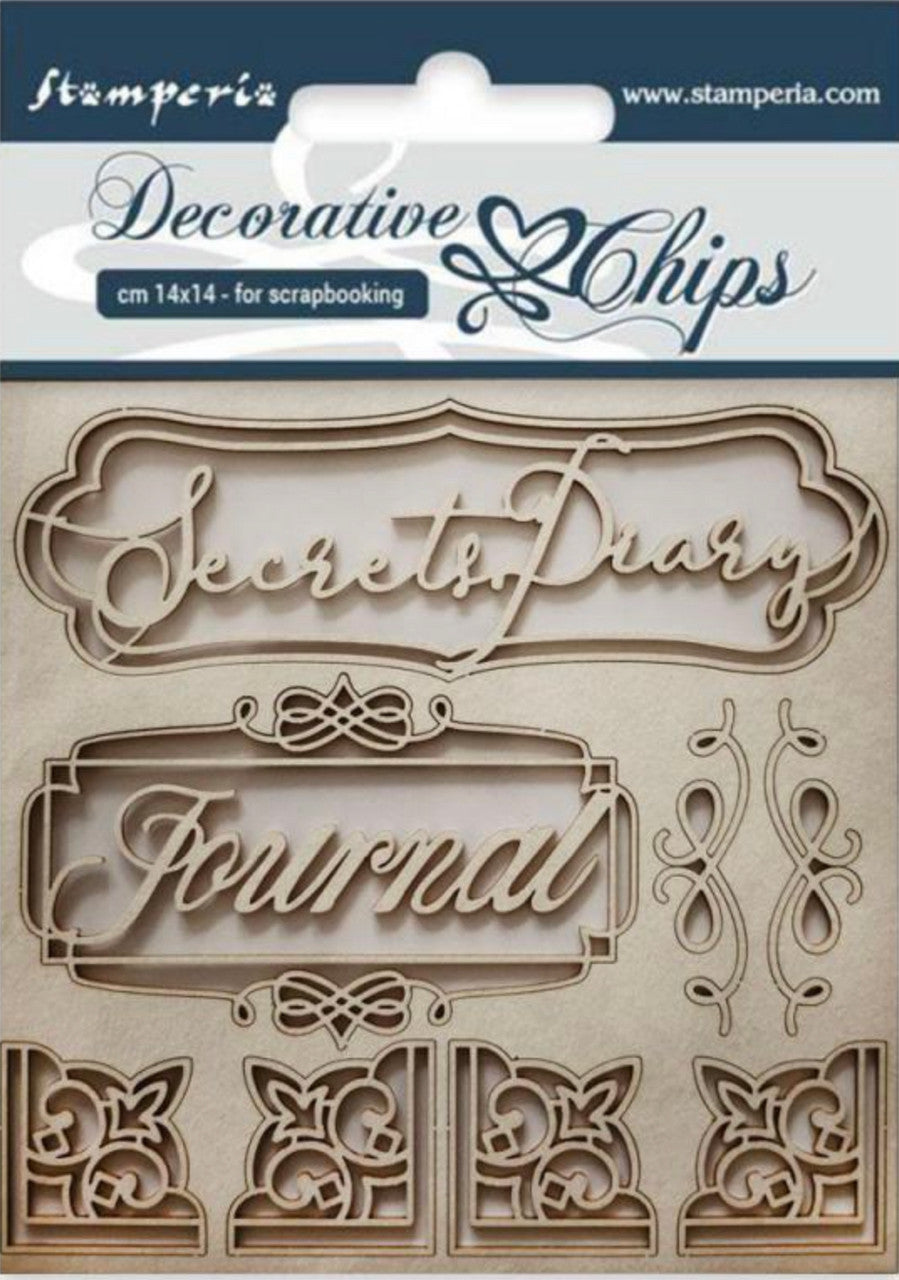 Fichas Decorativas Stamperia - Diario Secreto